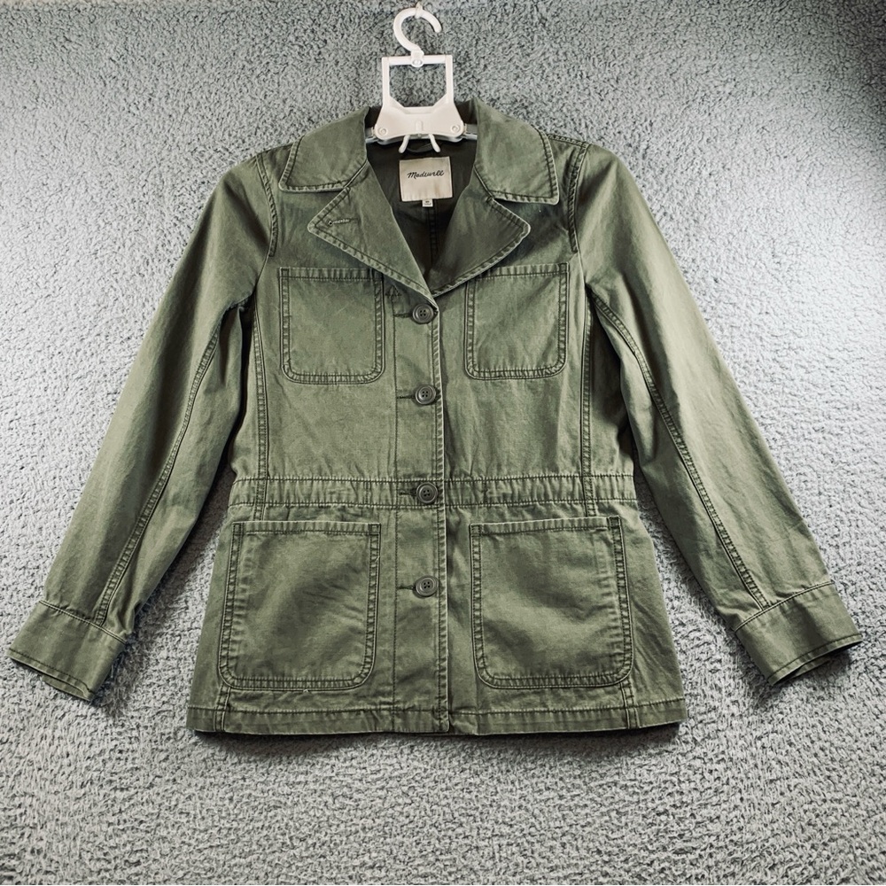 Madewell Jacket Women's Long Sleeve Button 100% Cotton Green Size XS J4690
